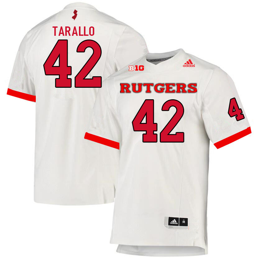 Men #42 David Tarallo Rutgers Scarlet Knights College Football Jerseys Sale-White